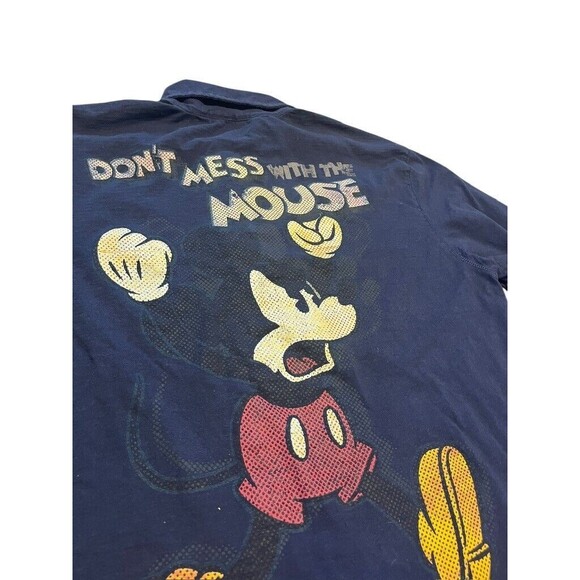 Disney Don't Mess with the Mouse Mickey Polo Shirt Men's Size Large Vintage - Picture 2 of 8